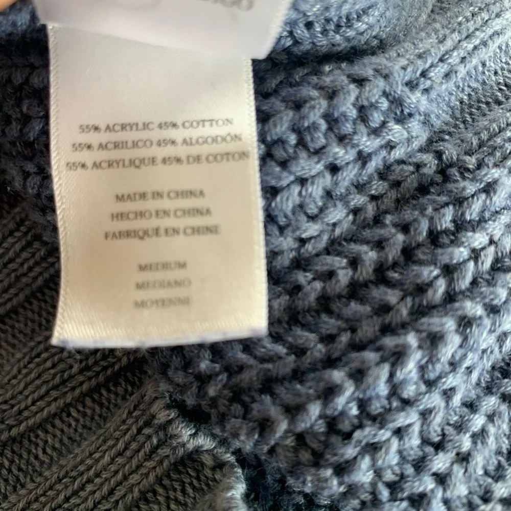 Rails Elsa Vintage Blue Knit Sweater Cropped Crop Medium Slouchy Oversized Boxy - Picture 7 of 7